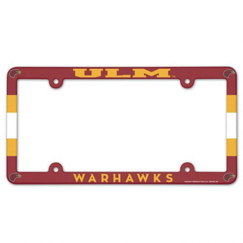 NCAA Louisiana-Monroe Warhawks Plastic License Plate Frame