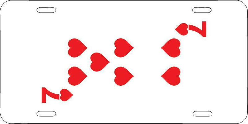 Seven Of Hearts White Vanity License Plate Mod-GRAPH9856236-7644