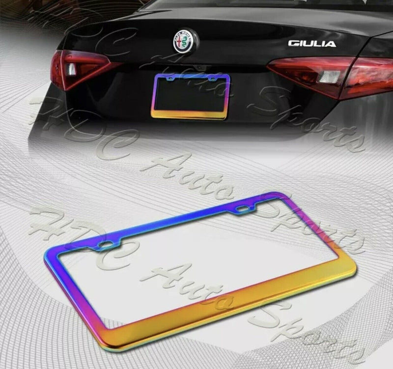50 x Neo Chrome Stainless Car License Plate Frame Cover Front Or Rear US Size
