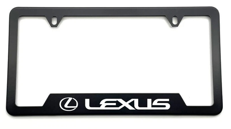 Black License Plate Frame Stainless Steel B with Laser Engraved fit Lexus