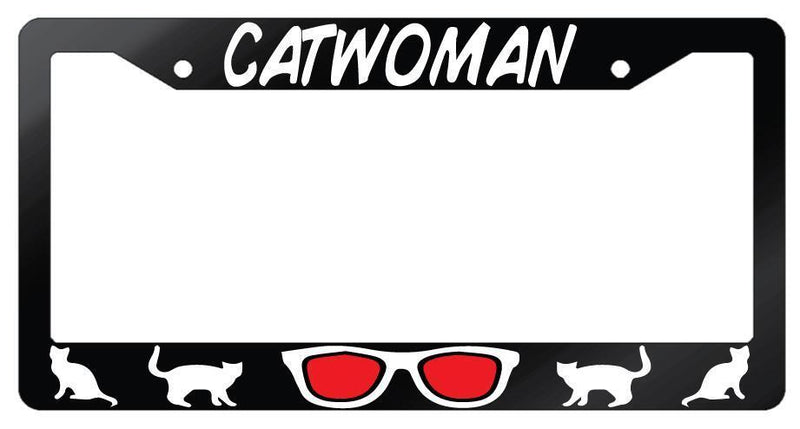 Catwoman Glossy Black Plastic License Plate Frame DC  Mod-GRAPH9856236-6969