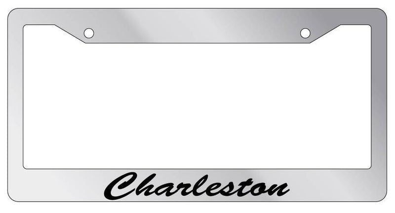 Chrome METAL License Plate Frame Charleston Cursive Auto Accessory  Mod-GRAPH9856236-8001