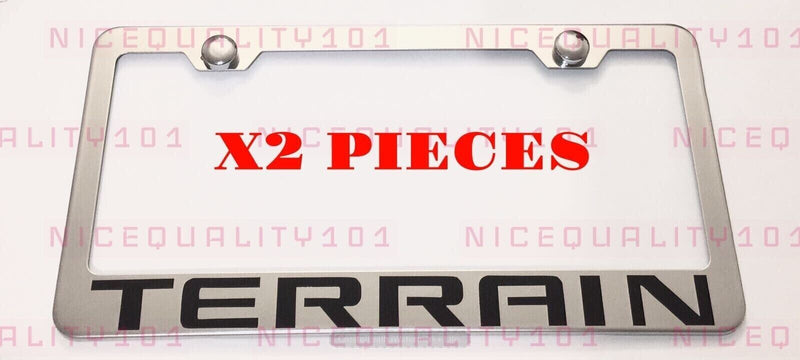 2X Terrain Stainless Steel Chrome Mirror Finished License Plate Frame Holder