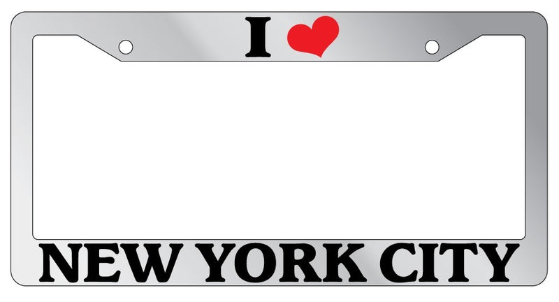 Chrome METAL License Plate Frame "I HEART NEW YORK CITY" Auto Accessory 2416  Mod-GRAPH9856236-8196