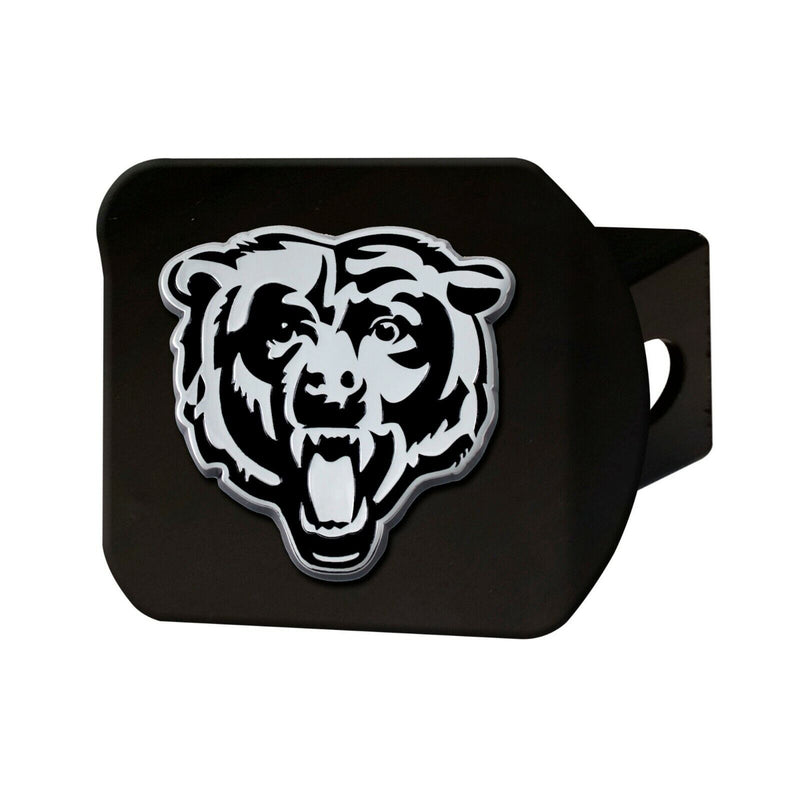 NFL Chicago Bears 3D Chrome on Black Metal Hitch Cover