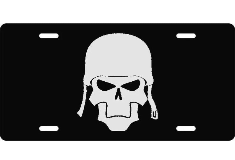 License Plate Helmet Skull Black Auto car truck tag
