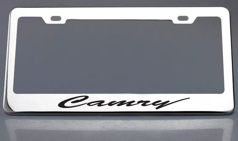 Toyota Camry License Plate Frame Stainless Steel, Silver, Rear, Road Legal, Laser Engraved, Car
