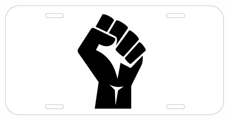 Power Fist Metal Black Lives Matter License Plate Tag liberation fight racism