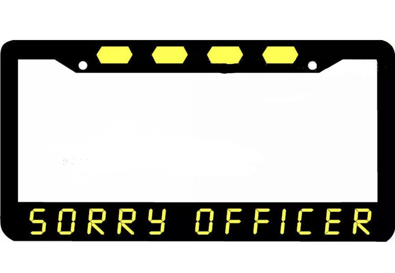 SORRY OFFICER yellow led jdm lowered built tuned initial d License Plate Frame