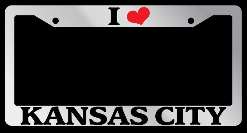 Chrome License Plate Frame "I Heart Kansas City" Auto Accessory 1498  Mod-GRAPH9856236-4422