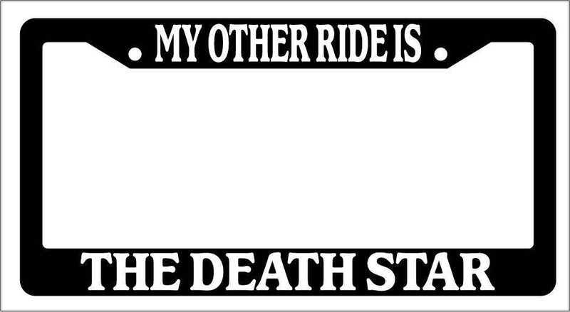 Black License Plate Frame My Other Ride Is The Death Star Auto Accessory Novelty  Mod-GRAPH9856236-3124