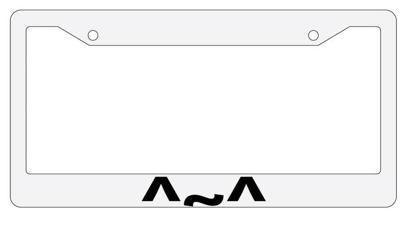 ^~^ White Plastic License Plate Frame  Mod-GRAPH9856236-48