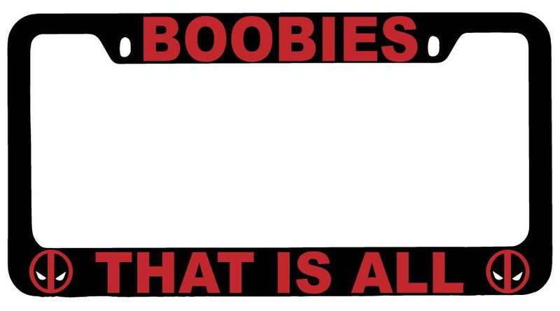 Black METAL Boobies That Is All License Plate Frame Auto Accessory For Deadpool  Mod-GRAPH9856236-9193