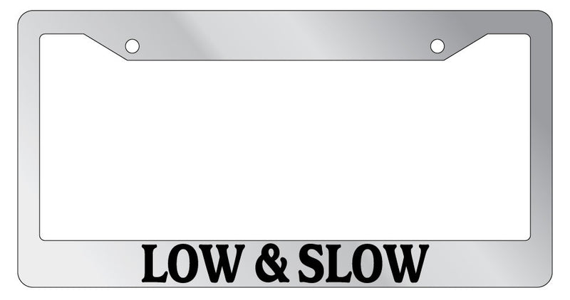 Chrome METAL License Plate Frame LOW &amp; SLOW Auto Accessory  Mod-GRAPH9856236-8063