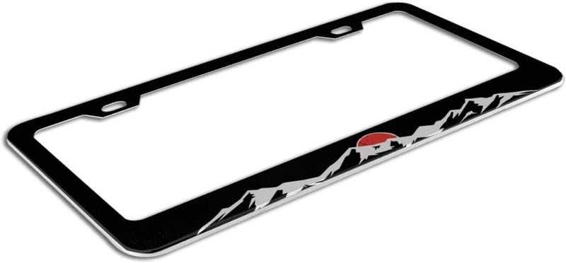 Mountains Sunset Black Stainless Steel License Plate Frame Including Hardware