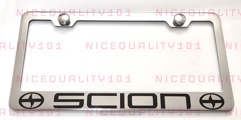 Scion Stainless Steel Finished License Plate Frame Holder Rust Free v2