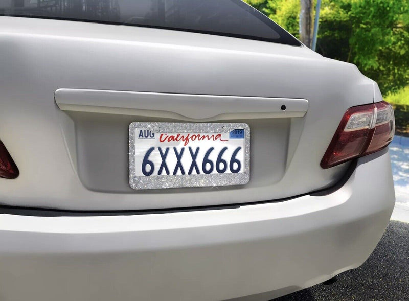 Bling Rhinestone Sparkling License Plate Frame Cover Accessory Car Vehicle