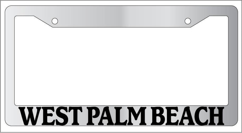 Chrome License Plate Frame New City State West Palm Beach Auto Accessory 1599  Mod-GRAPH9856236-6317