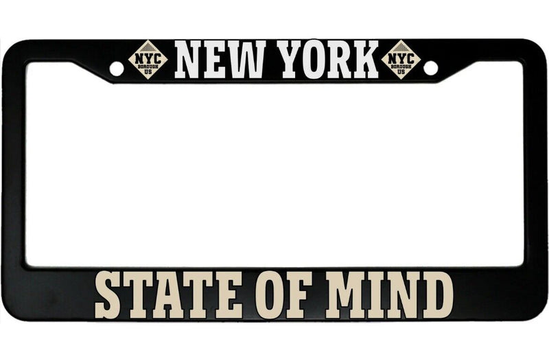 MCMP New York State Of Mind Brooklyn Style Aluminum Car License Plate Frame