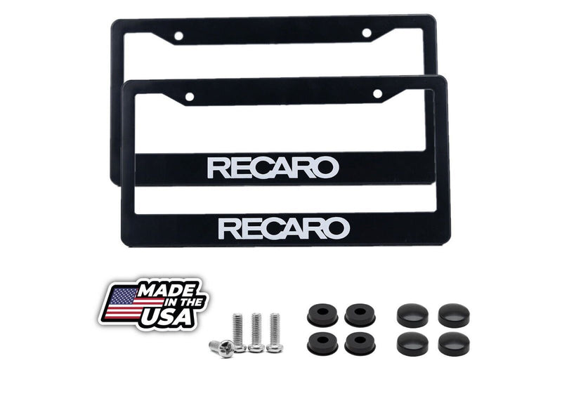 2X JDM Universal Recaro Plastic Racing License Plate Frame Cover Holder