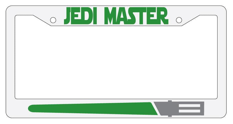 Jedi Master GREEN White Plastic License Plate Frame Star Wars  Mod-GRAPH9856236-2139