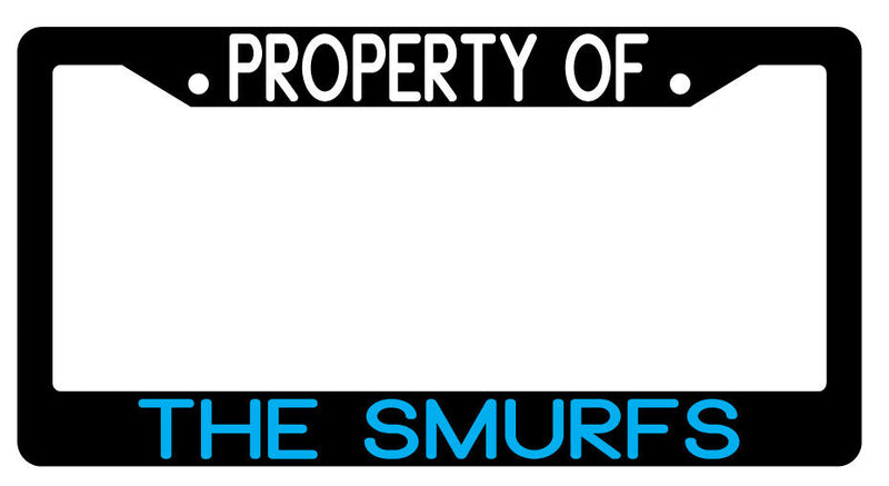 Black Plastic License Frame Property Of The For Smurfs Auto Accessory  Mod-GRAPH9856236-3945