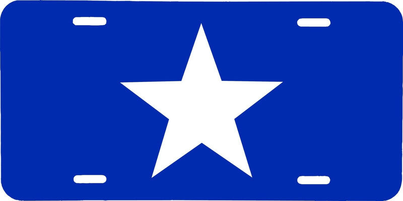 BONNIE BLUE FLAG WITH STAR UNITED STATES VEHICLE LICENSE PLATE AUTO CAR