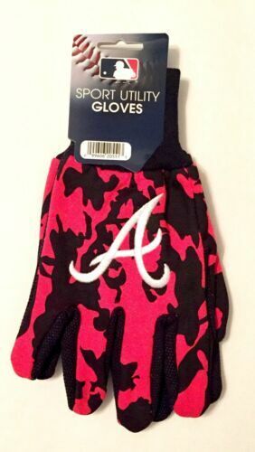 MLB Atlanta Braves Camo Style Embroidered Utility Gloves Pair