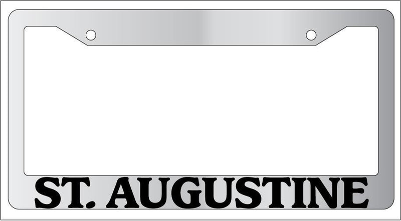 Chrome License Plate Frame New City State St. Augustine Auto Accessory  Mod-GRAPH9856236-6318