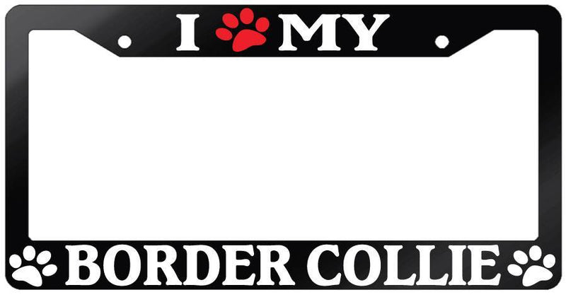 Glossy Black License Plate Frame I (PAW) MY BORDER COLLIE Auto Accessory 296  Mod-GRAPH9856236-7073