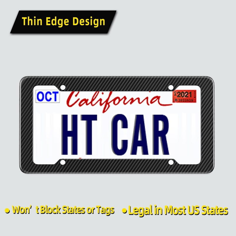 2 Carbon Fiber Look License Plate Frame including Mounting Hardware