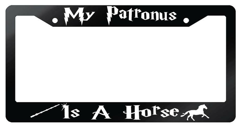 My Patronus Is A Horse Glossy Black Plastic License Plate Frame For Harry Potter  Mod-GRAPH9856236-7118