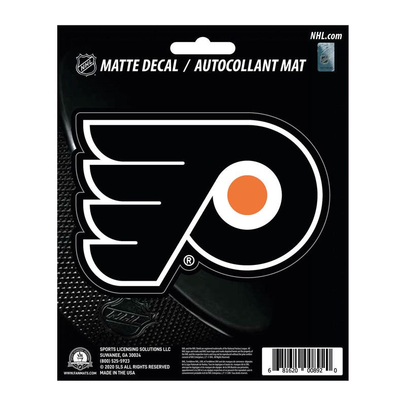 NHL Philadelphia Flyers Decal Matte 5"X6.25" Auto Boat Cooler Luggage