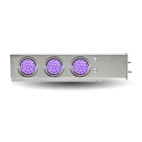 Stainless Steel Rear Mud Flap Hanger Bar Purple LED Lights Spring