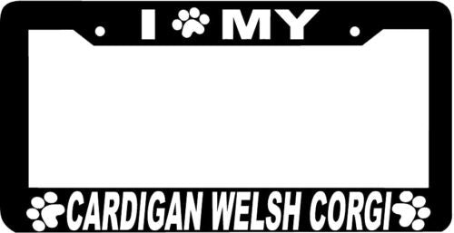 CARDIGAN WELSH CORGI DOG paw print License Plate Frame