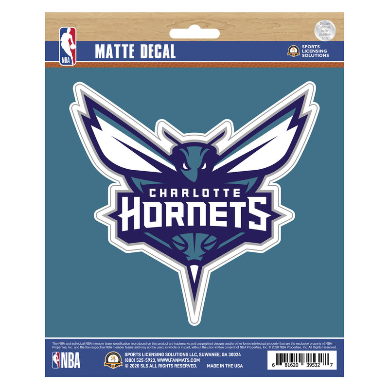 NBA Charlotte Hornets Decal Matte 5"X6.25" Auto Boat Cooler Luggage