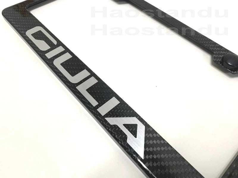 1x GIULIA Real 3K Twill Weave CARBON FIBER License Plate Frame Holder