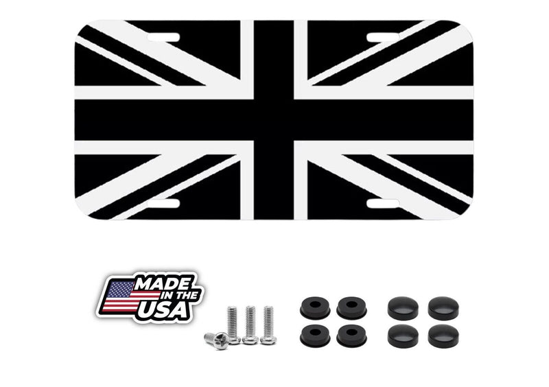 Union Jack United Kingdom UK BW FLAG England Vehicle License Plate Auto Car NEW