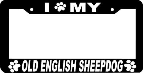 OLD ENGLISH SHEEPDOG DOG paw print License Plate Frame