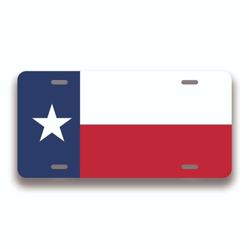 Texas State Flag License Plate Tag Vanity Front Aluminum 6 Inches By 12 Inches