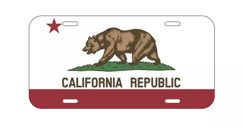 California Bear State Flag License Plate