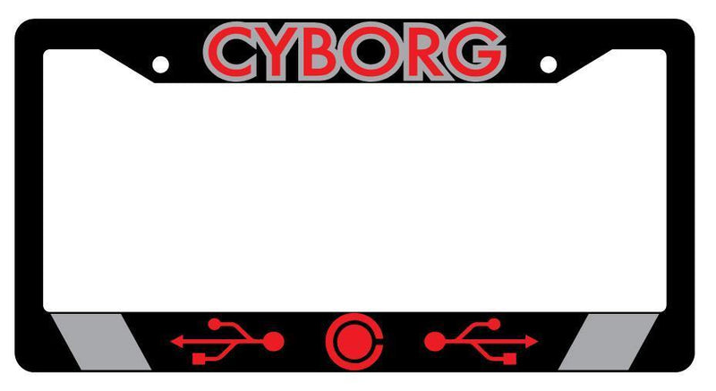 Cyborg RED Black Plastic License Plate Frame Accessory DC  Mod-GRAPH9856236-170