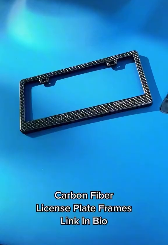 Universal Real Carbon Fiber License Plate Holder Frame For Car With 3K Twill