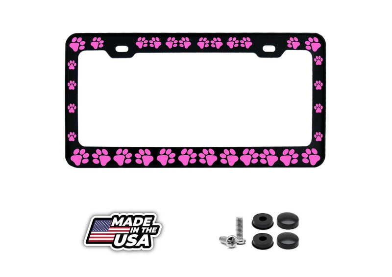 Dog Paws Dog Lovers Car License Plate Frame Auto Tag Holder