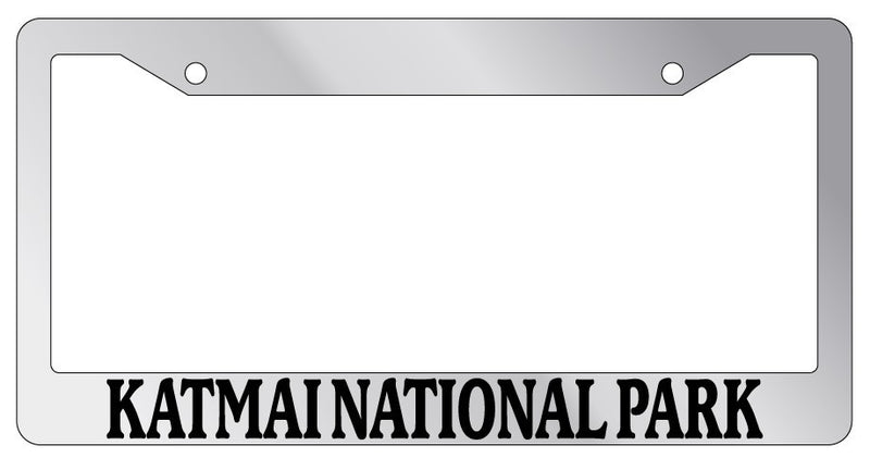 Chrome License Plate Frame Katmai National Park Auto Accessory Novelty  Mod-GRAPH9856236-4501
