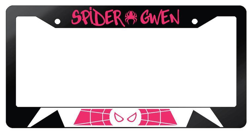 Spider Gwen Glossy Black Plastic License Plate Frame For Marvel  Mod-GRAPH9856236-7416