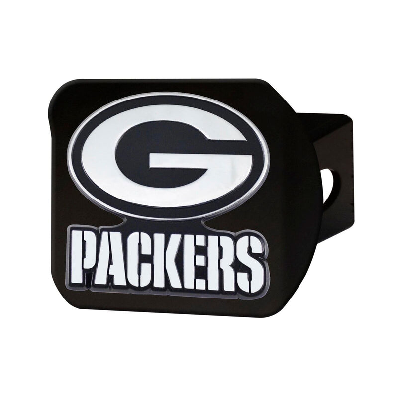 NFL Green Bay Packers 3D Chrome on Black Metal Hitch Cover