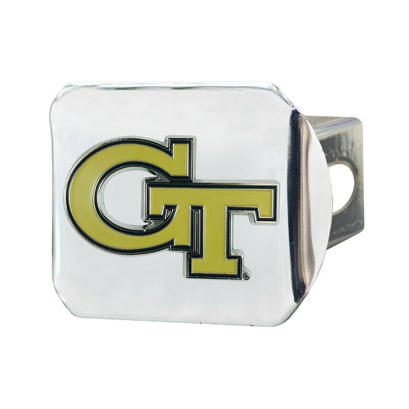 NCAA Georgia Tech Yellow Jackets 3D Color on Chrome Metal Hitch Cover