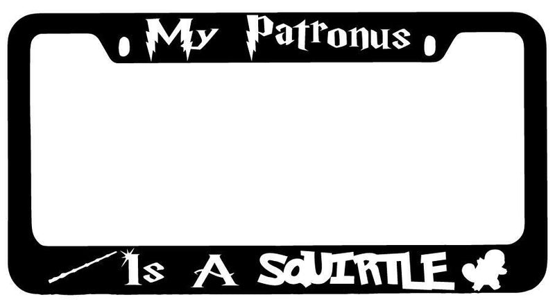 My Patronus Is A Squirtle Black METAL License Plate Frame Auto For Harry Potter  Mod-GRAPH9856236-9284