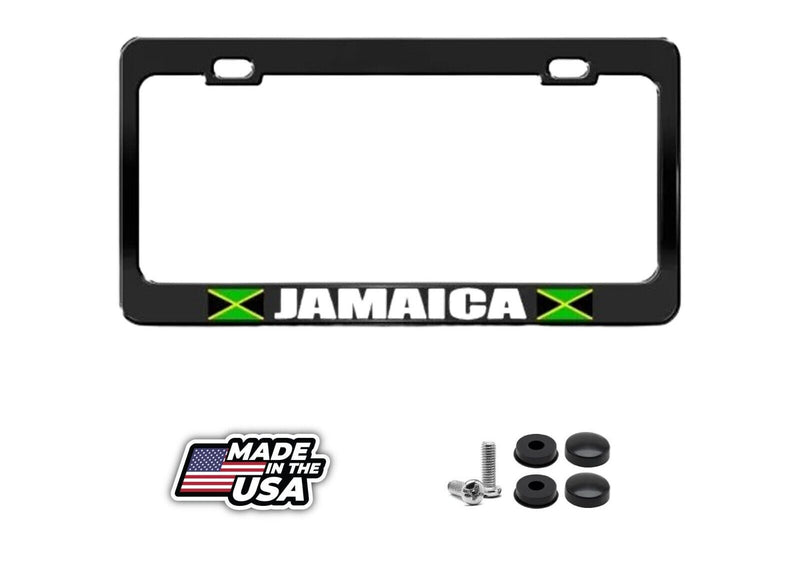 JAMAICA JAMAICAN FLAG BLACK COUNTRY Metal License Plate Frame Holder